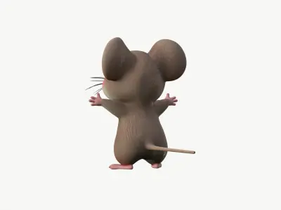 Realistic Cute 3D Mouse Character 3D model