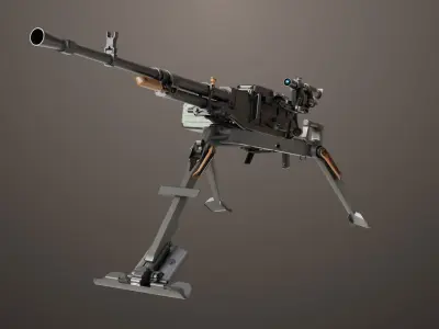 Machine Guns 05 All PBR Unity UE Textures Included Low-poly 3D model