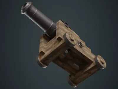 Vessel Cannon 1A Low-poly 3D model