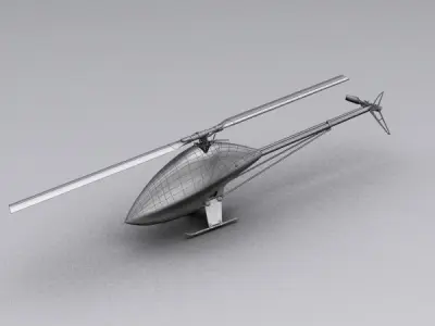 Low-poly Helicopter RC model Low-poly 3D model