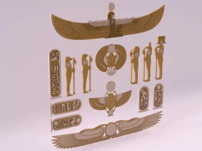 Egyptian Symbols - 048 Low-poly 3D model