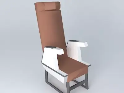l airplane seat with backrest and armrest Free 3D model