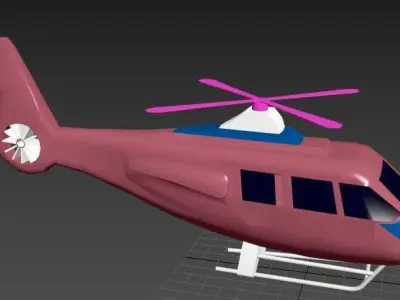 Low poly 3D Helicopter model Low-poly 3D model