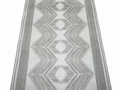 Ranya Tribal Blue Rug 3D model