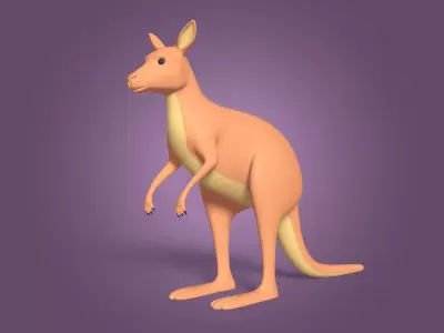 Cartoon Kangaroo Low-poly 3D model