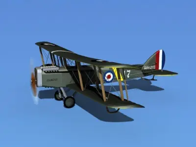 Airco DH-4 V01 Trainer RAF 3D model