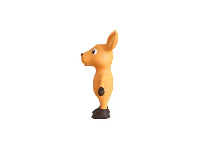 High-Quality 3D Cute Kangaroo for Games Low-poly 3D model