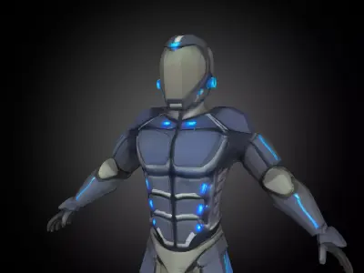 Sci-Fi Character Game Ready Low Poly Free 3D model