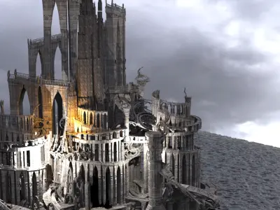 Art deco illusionist grand tower 3D model