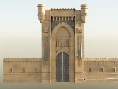 Medieval Door Free 3D model