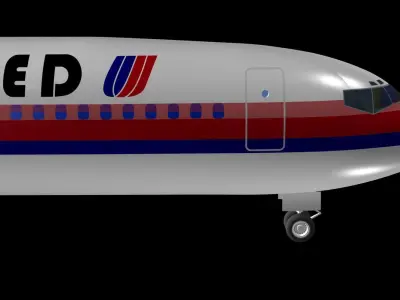 United Airlines 727 - 200 3D model