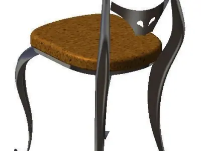 Medieval Transilvanian forged metal seat of Dracula 3D model