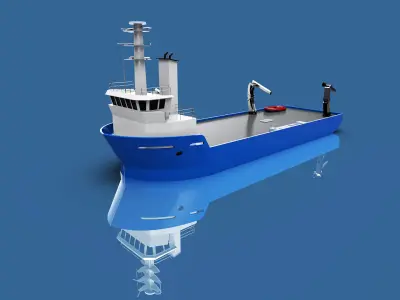 Live Fish Carrier Vessel Ship Render ready 3D model