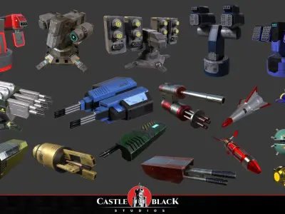 Si Fi assets pack Low-poly 3D model