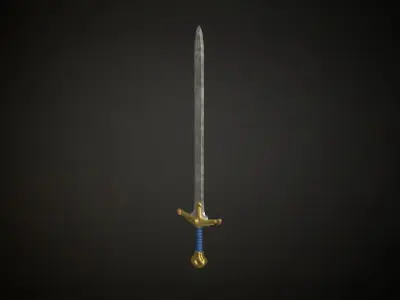 Medieval Paladin Fantasy Sword Low-poly 3D model