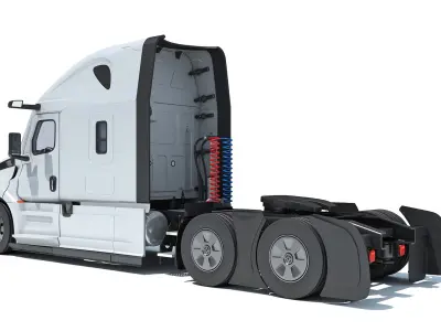 Modern White Semi Truck 3D model