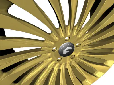 Wheel Model Forgiato Autonomo-M Gold 3D model