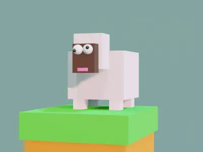 sheep pixelated Free 3D model
