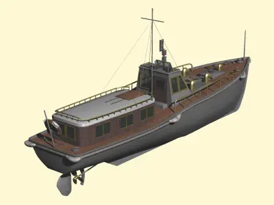 Imperial Japanese Navy 11m Secretary boat 3D model