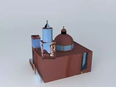 Sanctuary model building with dome on top 3D model