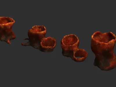 Alien Tubes - Red Free low-poly 3D model