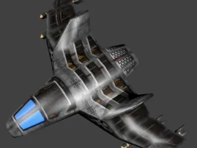 Sci-fi TITANIUN FIGHTER Ship Low-poly 3D model