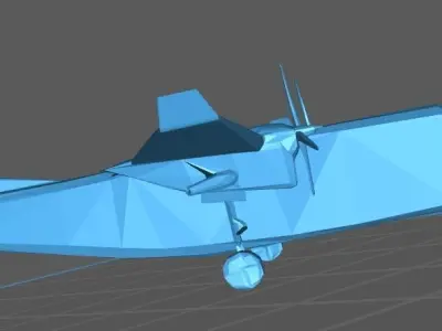Airplane - Twin Commander AC 1000 695 A B Low Poly 3D print model