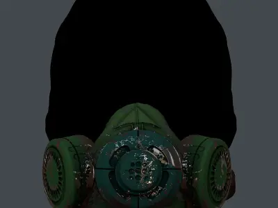 Gas mask helmet 3d model scifi Low-poly Low-poly 3D model Low-poly 3D model