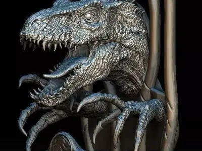 Indoraptor Jurassic world head bust statue 3D model