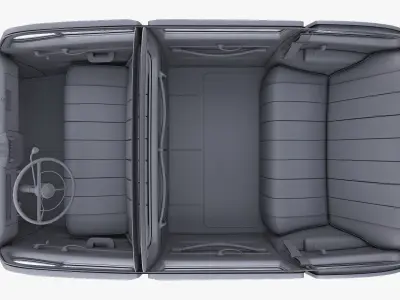 Interior Retro Car ZIS 110 1945-1961 M 1 3D model