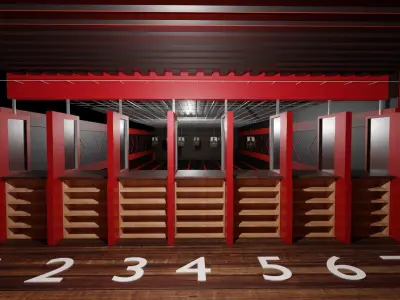 Shooting Range Low-poly 3D model