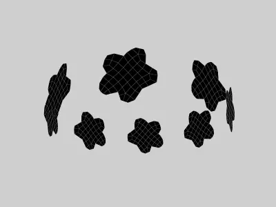 Flower Head Effect v1 001 Low-poly 3D model