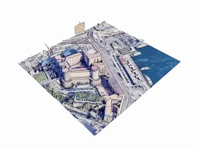 Castel Nuovo - Castle - Naples - Napoli Low-poly 3D model
