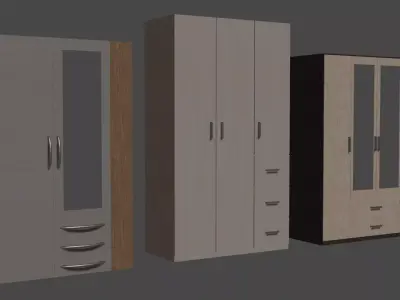 Cupboards Low Poly Asset Pack Free low-poly 3D model