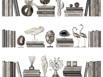 Shelf Decor set 1 3D model