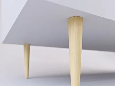 Wood White Sideboard Free 3D model