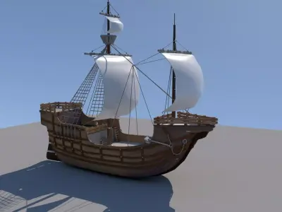 Free pirate ship remastered Free 3D model