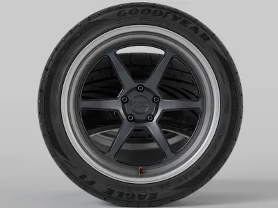 Kansei Roku Rims with Goodyear Eagle F1 Supercar G2 Tires 3D model