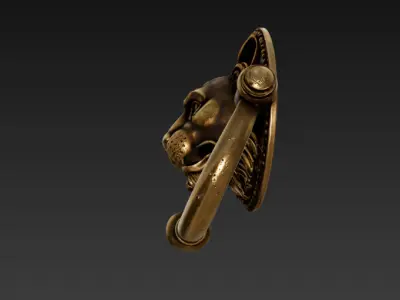  lion-engraved door knocker 3D model