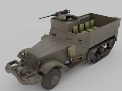 M3 Halftrack Low-poly 3D model