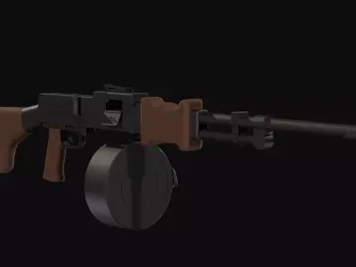 Rpd Low Poly machine gun Low-poly 3D model