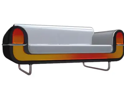 Modern Futuristic Sci-Fi Sofa Cyberpunk Lounge Couch Low-poly 3D model