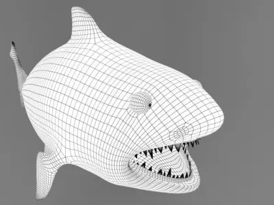 Stylized Cutesy Shark Low-poly 3D model