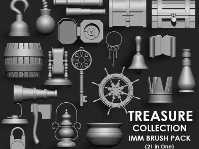 Treasure Collection Imm Brush Pack 21 in one 3D model