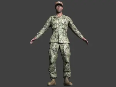 Us Marine Low-poly 3D model