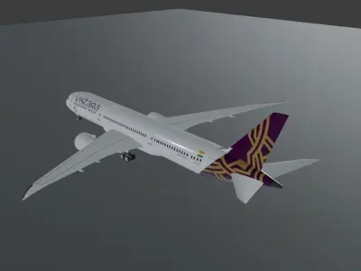 Vistara Boeing 787-9 dreamliner 3d model  Low-poly 3D model