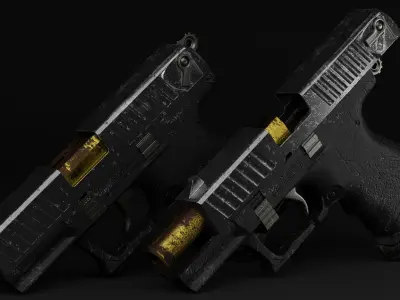 Walter P22 Old Rusty Gun 3D Model 3D model