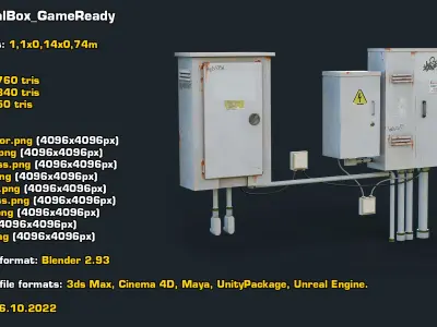 Electrical Box 05 GameReady LODs 3D model