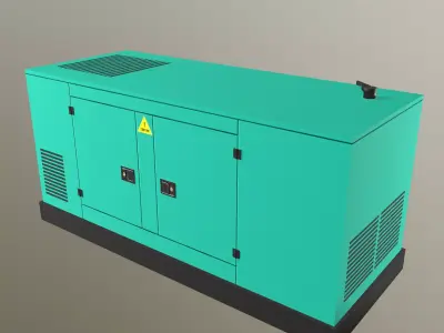 Industrial Power Generator Low Poly Low-poly 3D model
