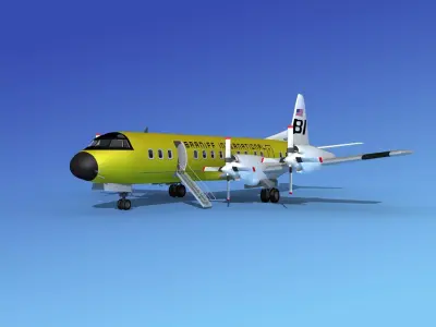 Lockheed L-188 Electra HP Braniff Intl 1 3D model
